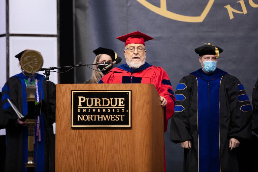 Kim Scipes speaks at the PNW 2021 Commencement.