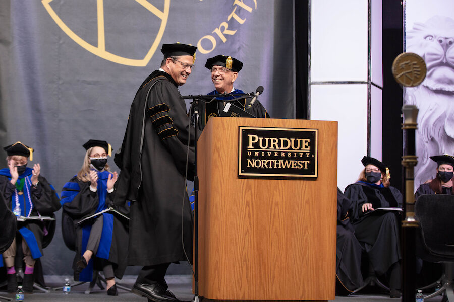 Chancellor Keon is pictured at Fall 2021 commencement.