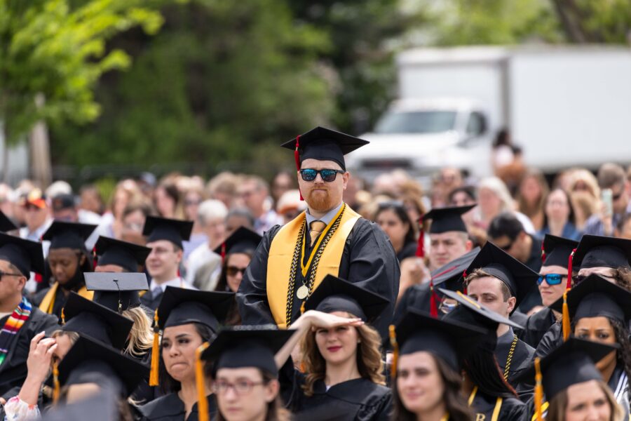 Students during commencement