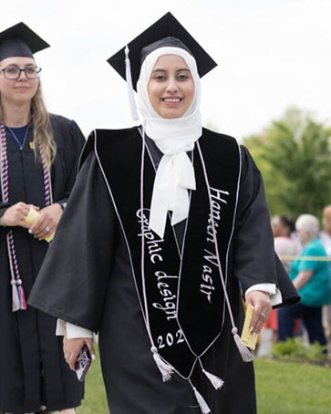 PNW students walk at commencement