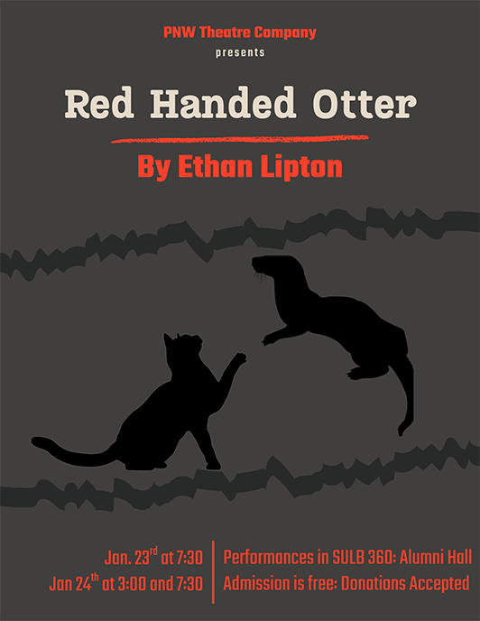 PNW Theatre Company's Red-Handed Otter Production Poster