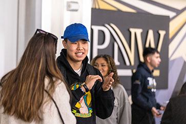 PNW students gather on campus