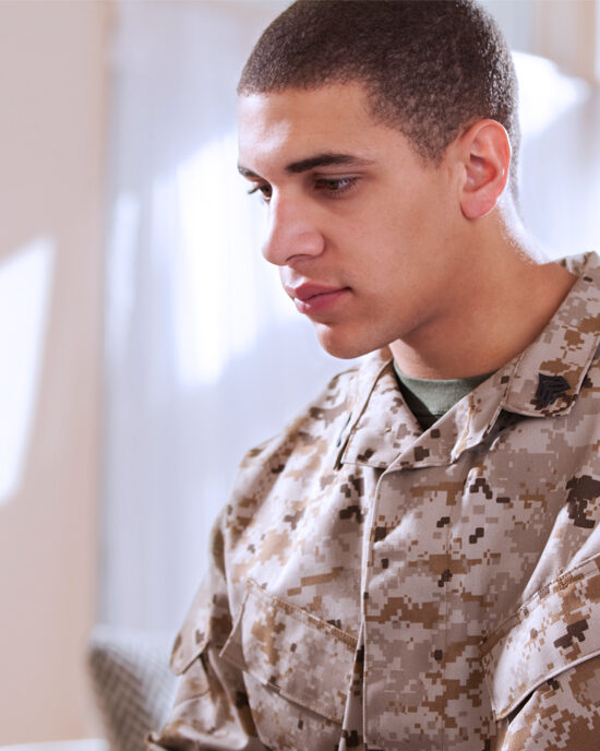 A veteran student is pictured.
