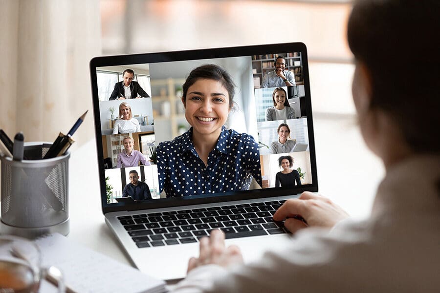 Students in virtual meeting