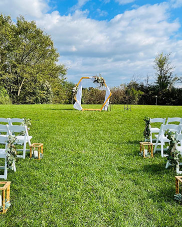 Outdoor wedding seating at Gabis Arboretum at Purdue University Northwest