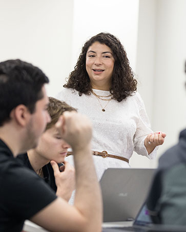 Ceren Turedi speaks during a class