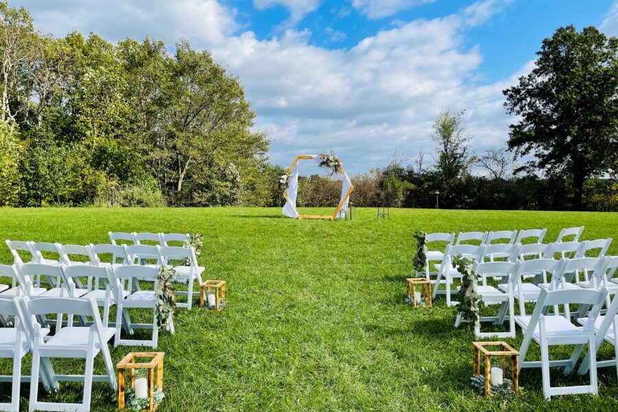 A wedding setup at Gabis Arboretum