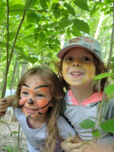 Kids pretend to be animals at Timbernook camp