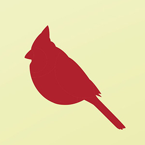 Illustrated cardinal silhouette