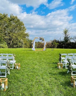 An outdoor wedding at Gabis Arboretum