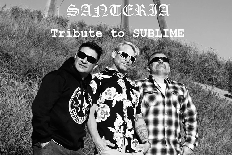 Santeria Band photo with text: "Santeria, Tribute to Sublime"