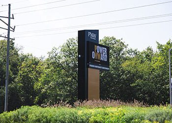 A digital sign on the PNW Westville Campus