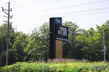 A digital sign on the PNW Westville Campus