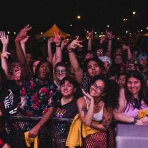 A group of people during Roaring Loud