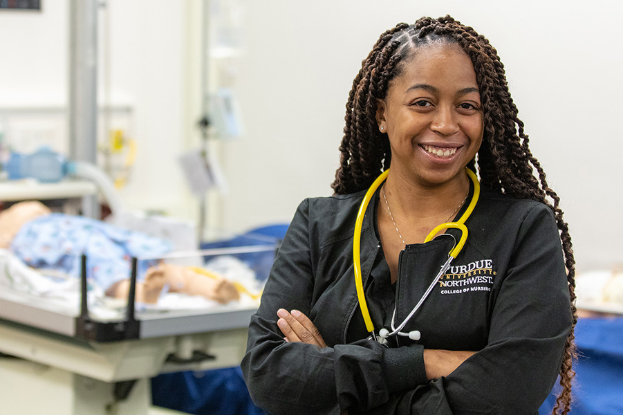 A nursing student is pictured.