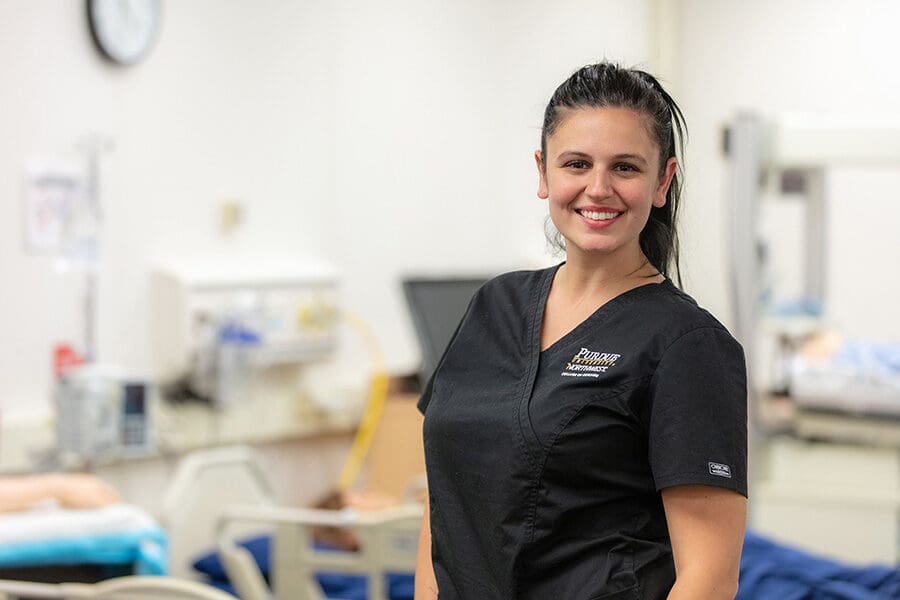 A nursing student in the classroom