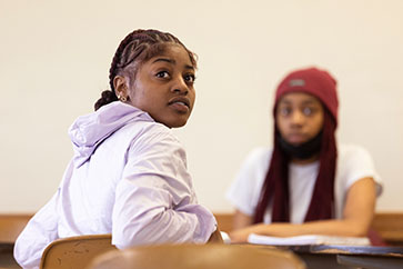 PNW students listen in the classroom