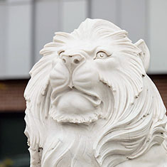 A lion statue at Purdue University Northwest