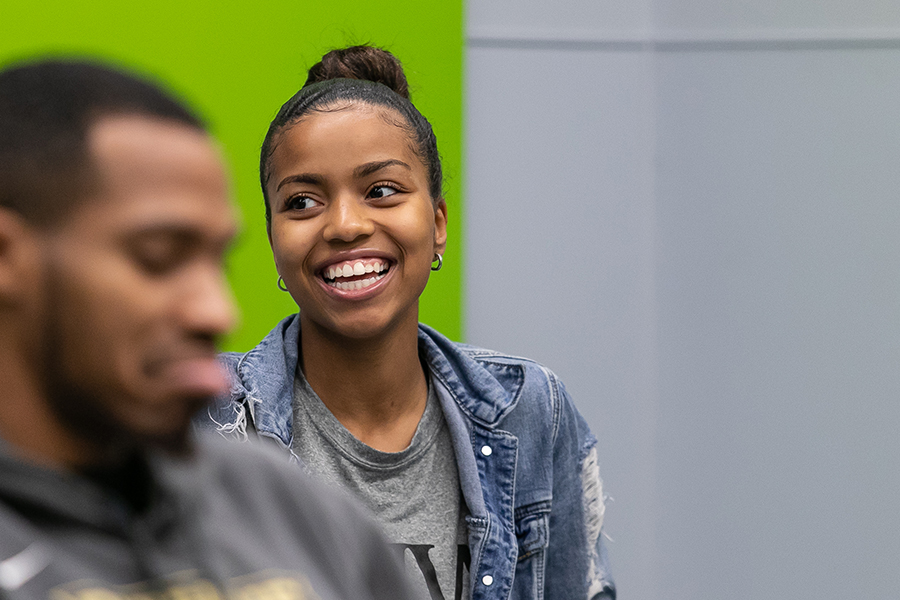 Smiling female student