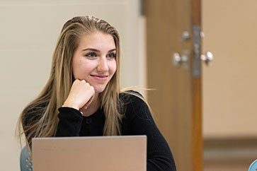 A PNW student in the classroom