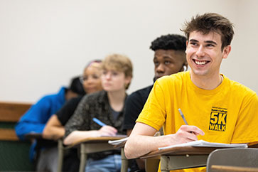 PNW students listen in the classroom