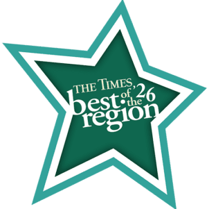 A green outlined star with text: The Times Best of the Region '26