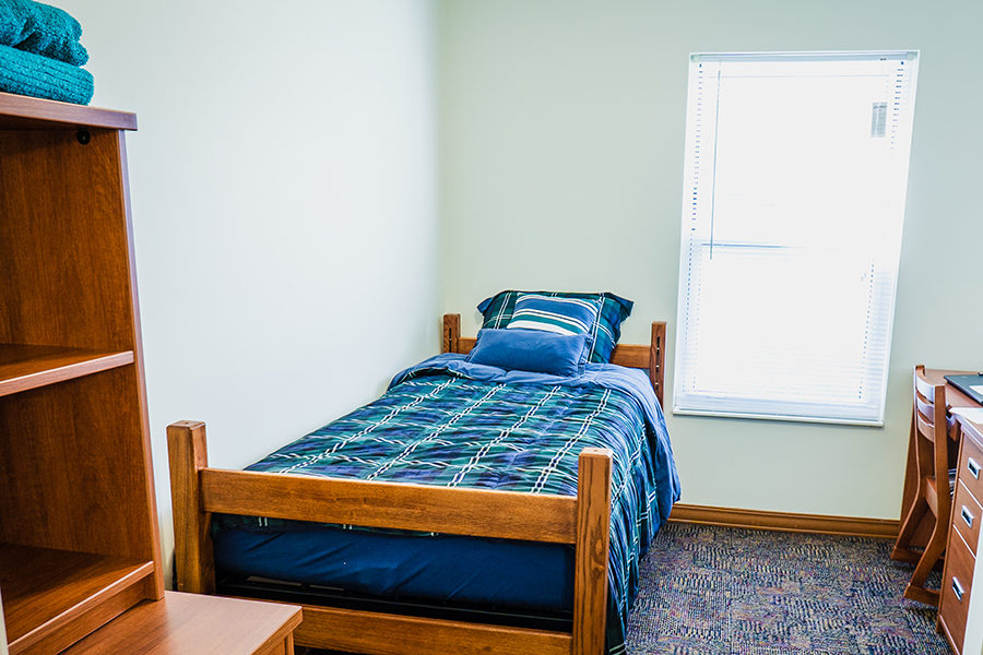A bedroom in student housing