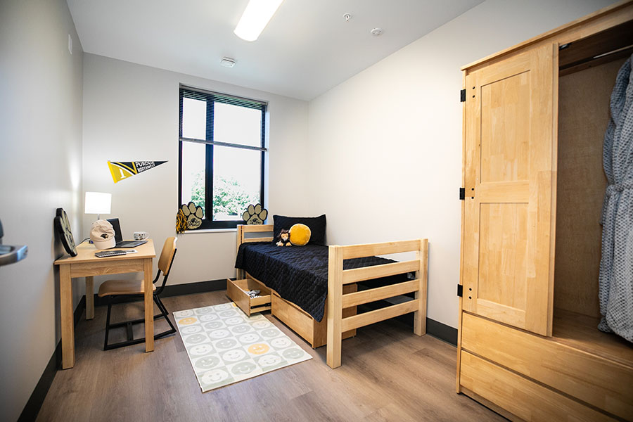 A calumet hall dorm room.