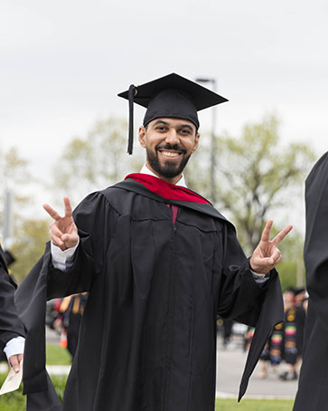 A graduate during commencement