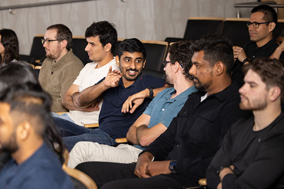 Students sit in the CIVS theater.