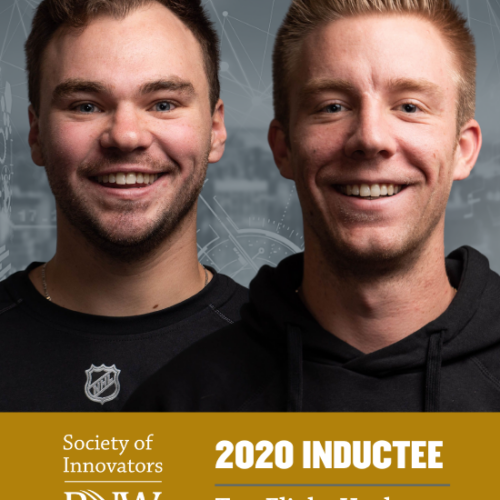 Danny Mikrut and Quinton Oster from Top Flight Hockey are recognized as 2020 Inductees for PNW's Society of Innovators