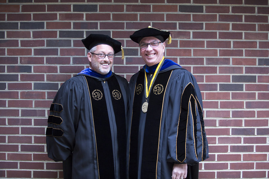 Commencement Speaker Chris White and Chancellor Thomas L. Keon