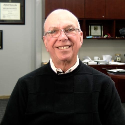 PNW Chancellor Thomas Keon in his office.