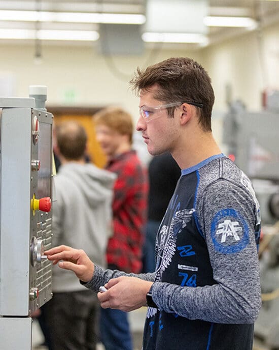 A student conducts research at PNW