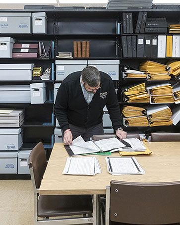 Person working in archives