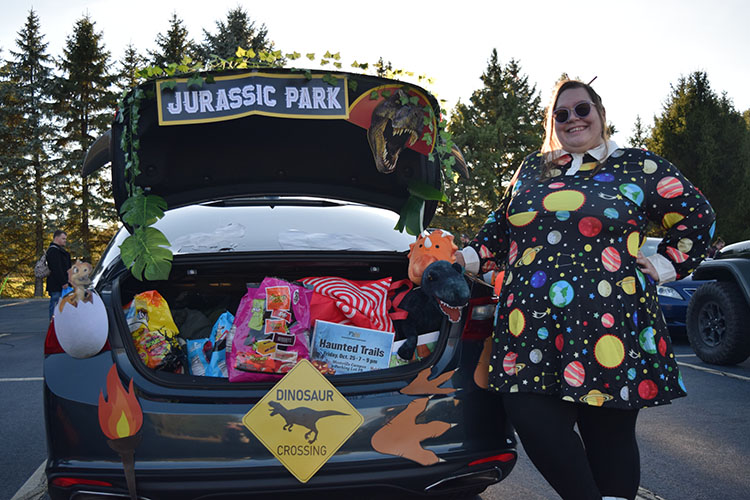 A PNW staff member during a trunk or treat event.