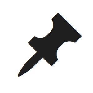 A solid black pushpin.