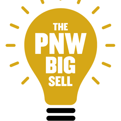 Illustration of an illuminated lightbulb with the words "The PNW Big Sell" inside.