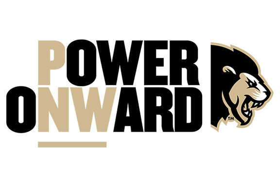 Power Onward with an illustrated lion head at right. Power Onward has "PNW" in gold.
