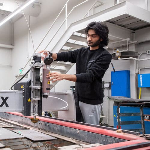 A student works in the PNW Design Studio