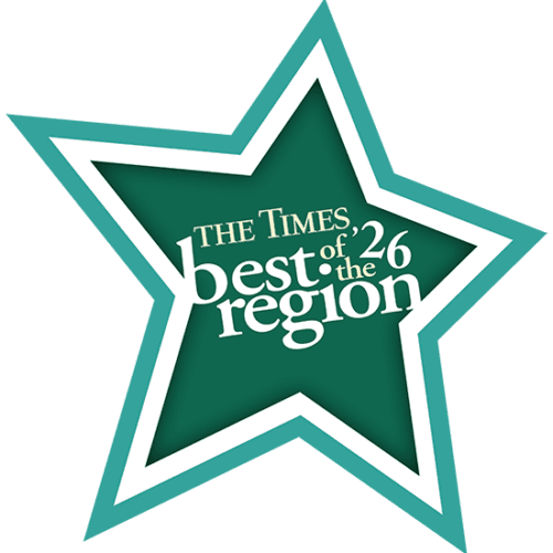 A green outlined star with text: The Times Best of the Region '26