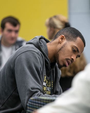 A PNW student in the classroom.