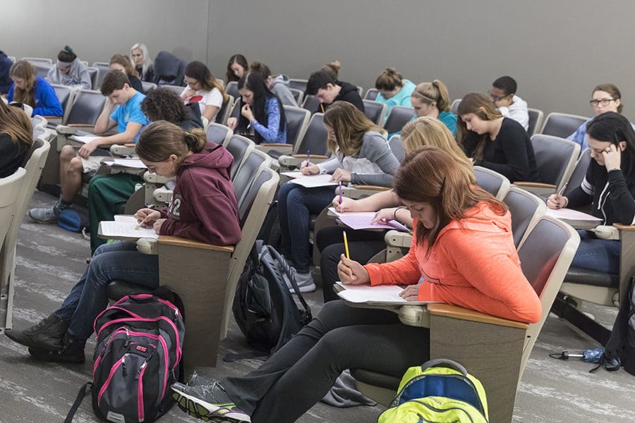 PNW students take a test