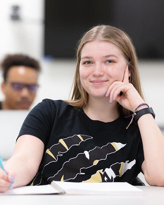 Student sitting in class