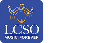 Logo of a conductor and notes. Text: LSCO Music Forever