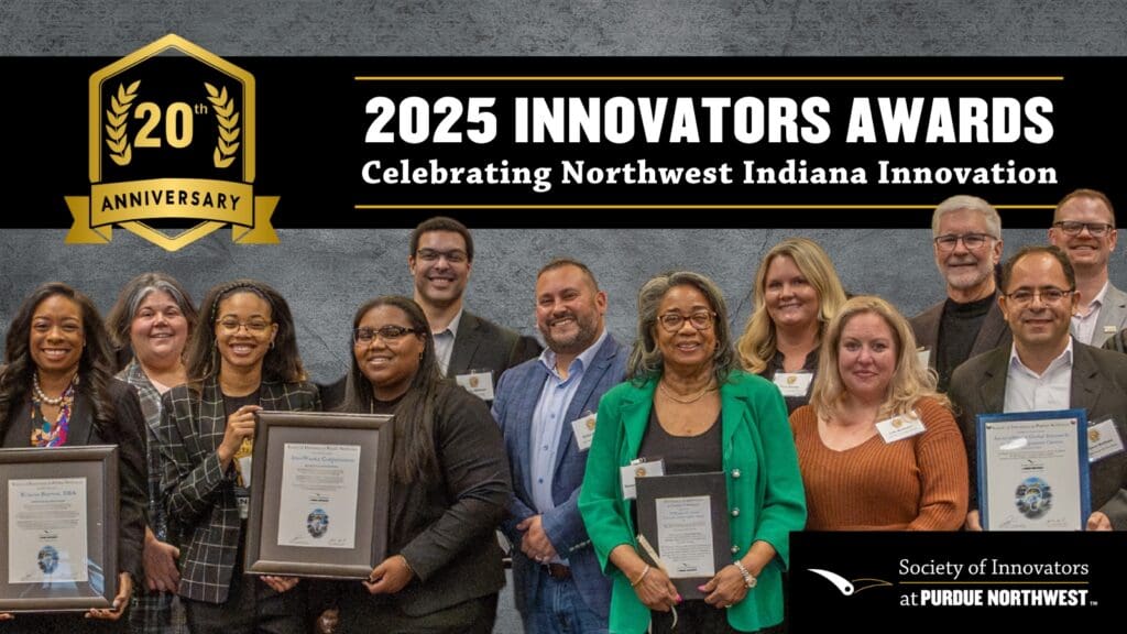 Recipients of the 2025 Innovators Awards hold their awards