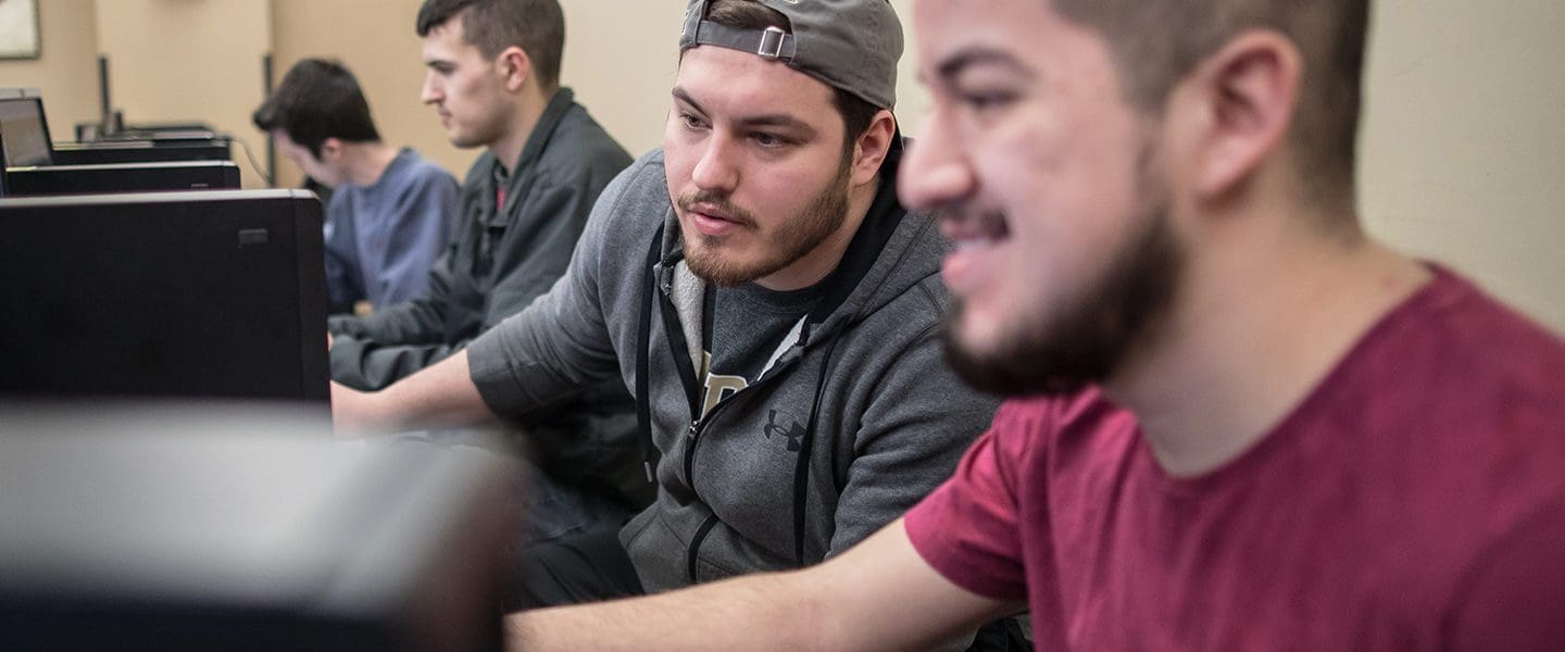 Two students working together