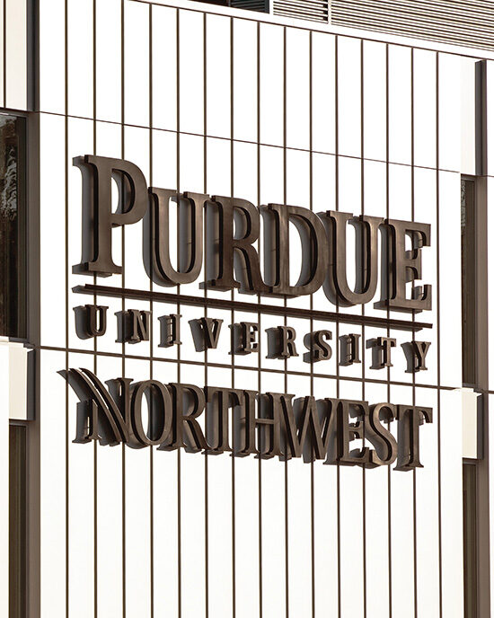 Purdue University Northwest sign is shown.