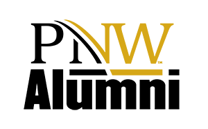 Logo: The PNW Logo with the text "Alumni" written in black, bold text below the "PNW"
