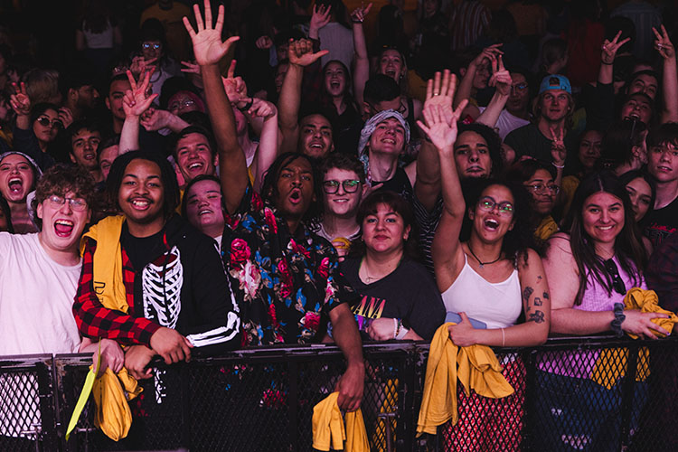 Students gather during Roaring Loud